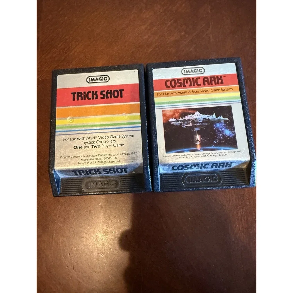 Vtg Atari Imagic Cosmic Ark Trick Shot Game Lot Cartridge Tested